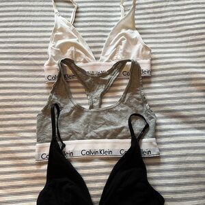 Calvin Klein Women's Bra Trio - White, Gray, Black